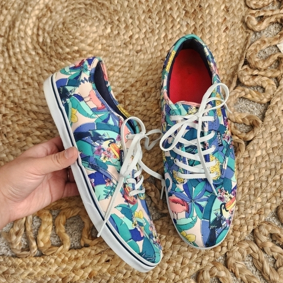 Vans Toucan Floral Tropical Flamingo Low Top Blue Sneaker Comforf Walking 11 - Picture 9 of 11